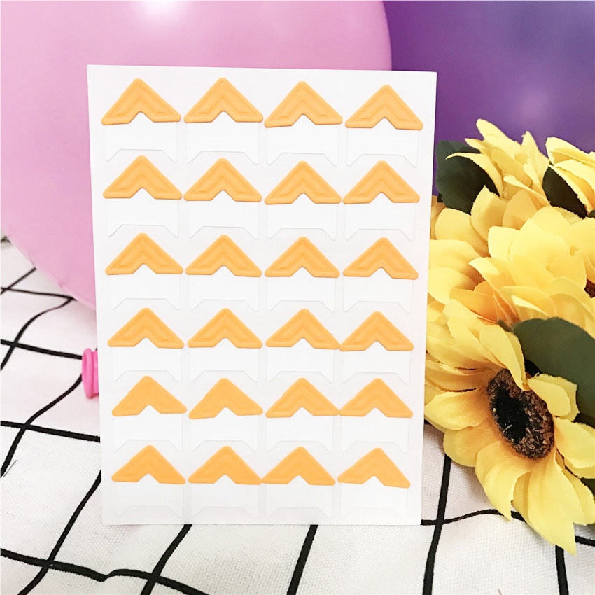 120 stks/partij (5 vellen) DIY Snoep kleuren Vintage Hoek kraftpapier Stickers voor Fotoalbums Frame Decoratie Scrapbooking: Apricot yellow