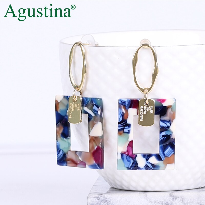 Agustina Acrylic earrings jewelry blue earrings women earrings geometry long earring bohemian earings luxury boho