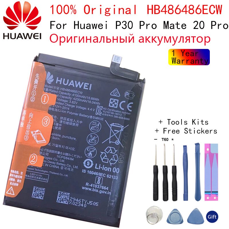 Original Phone Battery For Huawei honor 7C 7A 8 9 9 lite Nova 2 3 4/2i Ascend P10 P20 Huawei P30 P30 Pro Mate 8 9 10 /10 20 Pro: HB486486ECW