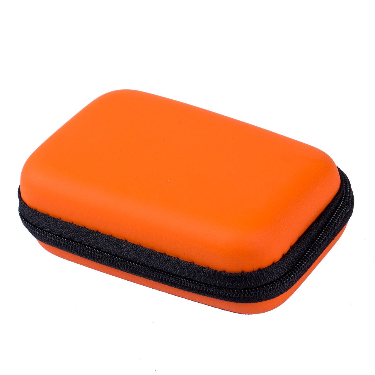 Bærbart rejsehovedtelefon øretelefon øretelefon kabel opbevaringspose taske hårdt etui indsæt flashdrev: Orange