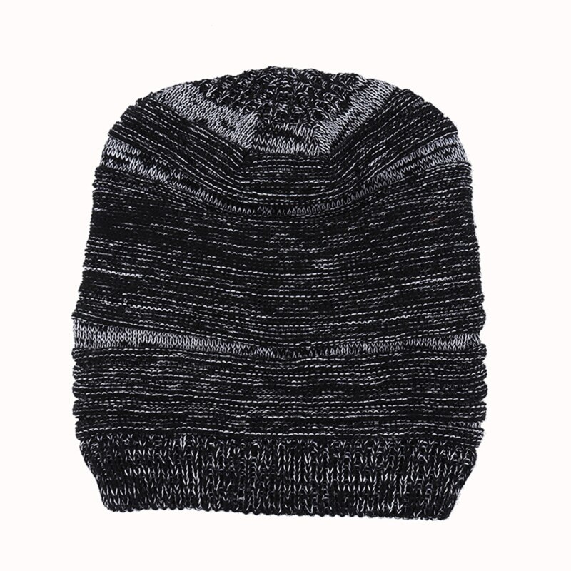 Gebreide Muts Warm Beanie Voor Man Hip Hop Winter Hoeden Unisex Effen Kleur Motorkap Toevallige Mutsen Herfst Caps Voor volwassenen: black