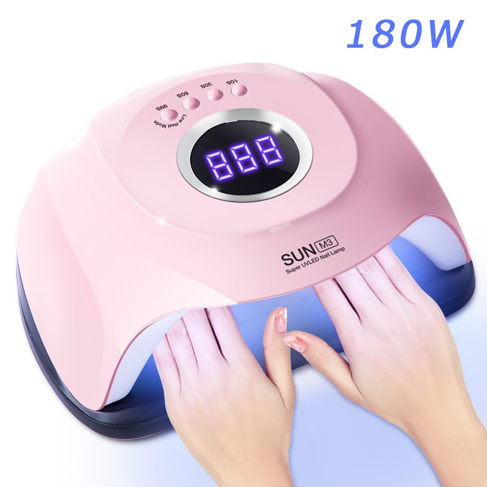 Lámpara UV LED V3 84/90W para secador de uñas, lámpara para manicura, 42 LED para secado de esmalte de Gel con pantalla LCD, herramienta para uñas con Interruptor táctil, novedad: M3-180W