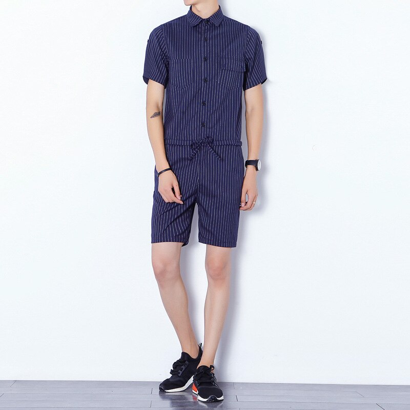 Helisopus Mannen Jumpsuits Heren Overalls Sets Riem Werken Jumpsuits Rits Broek Rompertjes Korte Cargo Broek Aziatische Grootte: BU / L