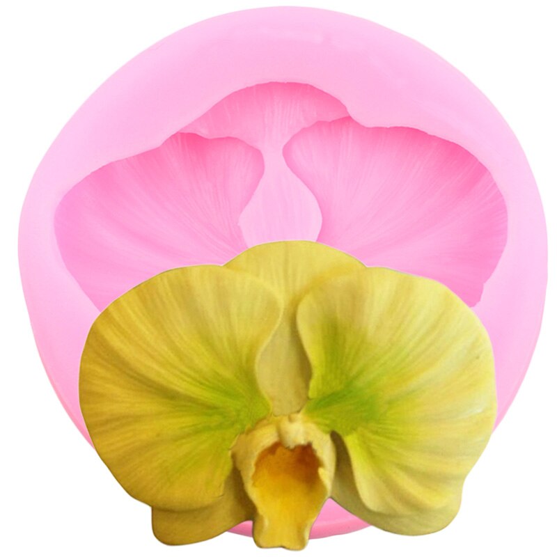 Stampo in silicone per orchidea Fiore nuziale fai da te Cupcake Topper Strumenti per decorare torte fondente Stampi in resina per sapone al cioccolato, argilla e caramelle: Kaki scuro
