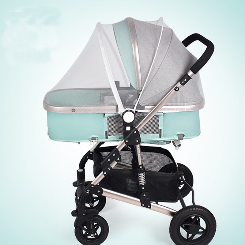 Universeel klamboe voor kinderwagen, volledige hoes, opvouwbare anti-muggenhoes, ultrafijn gaas voor kinderwagens