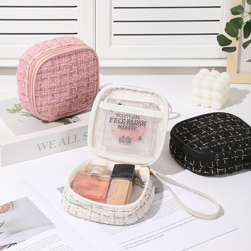 Simple Mini Makeup Storage Bag Ladies Portable Lipstick Key Coin Data Line Organizer Pouch Girl Sanitary Napkins Tote Bag