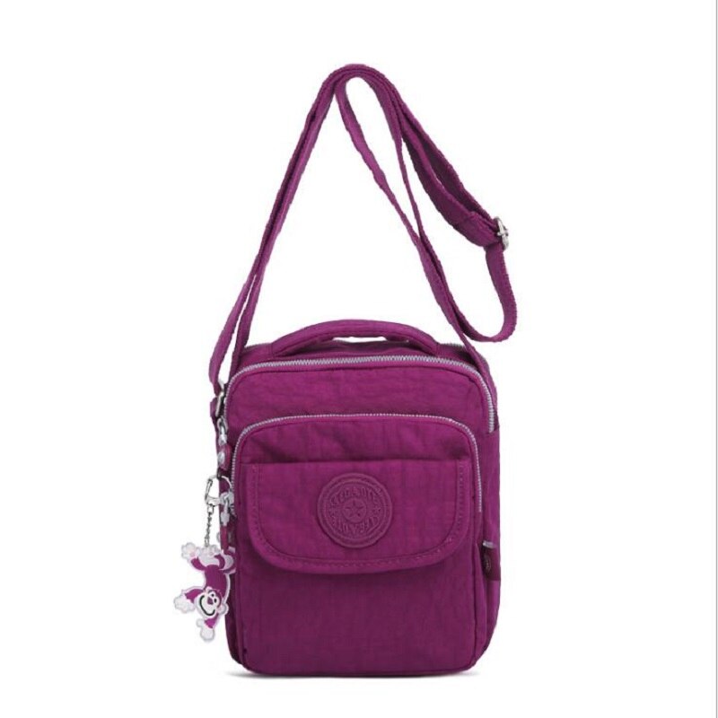 TEGAOTE Nylon Vrouwen Schoudertassen Solid Zipper Tassen Handtassen Vrouwen Messenger Bag Zomer Strand Crossbody Tassen Vrouwelijke Sac A Main: purple red