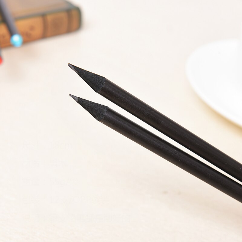 5Pcs/Lot Crystal Beautiful Sketch Drawing Pencils Black Color Standard Pencil HB Shining Pencil For Office