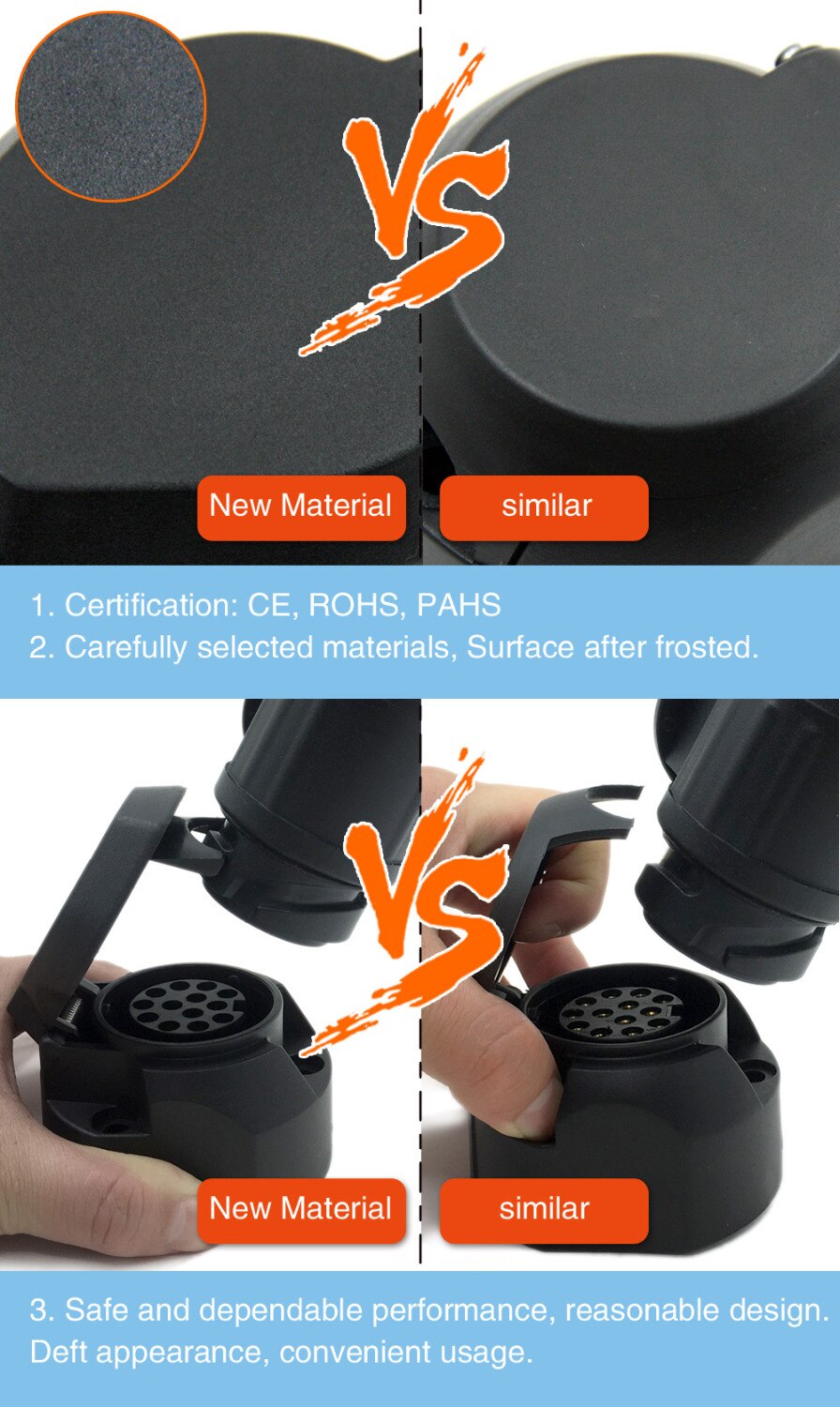 TIROL 13-Pin Trailer Socket Black frosted materials 13-Pole Trailer Socket 12V Tow bar Towing Socket T22807