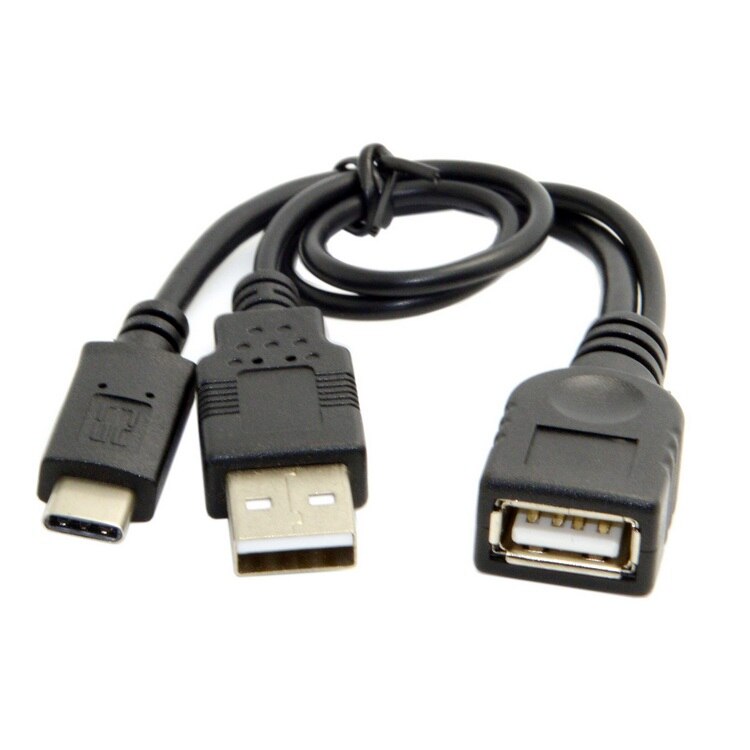 USB-C USB 3.1 Type C Male Connector to A Female OTG Data Cable with Extral Power cable 20cm