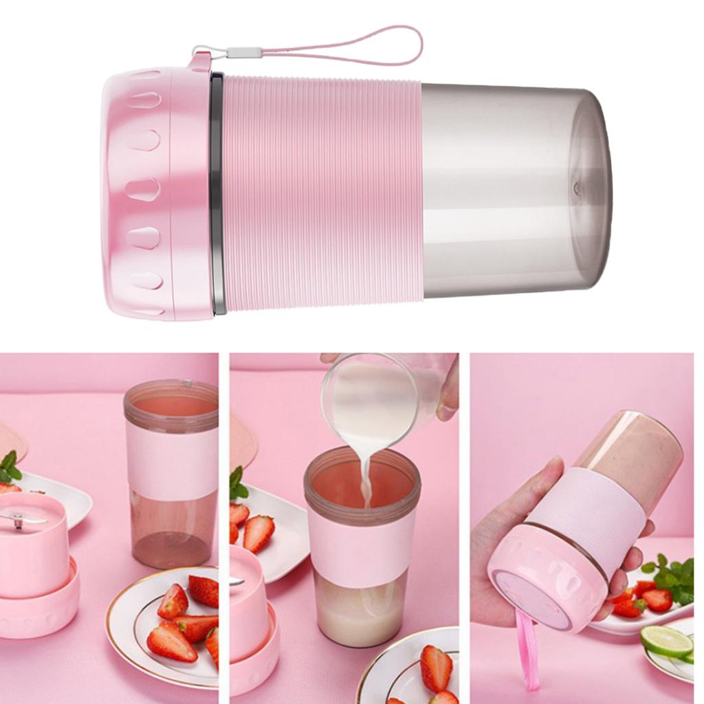 Bärbar personlig mixer elektrisk usb liten smoothie juicer kopp, mini hushållsfrukt mixer med 300ml glasflaskor