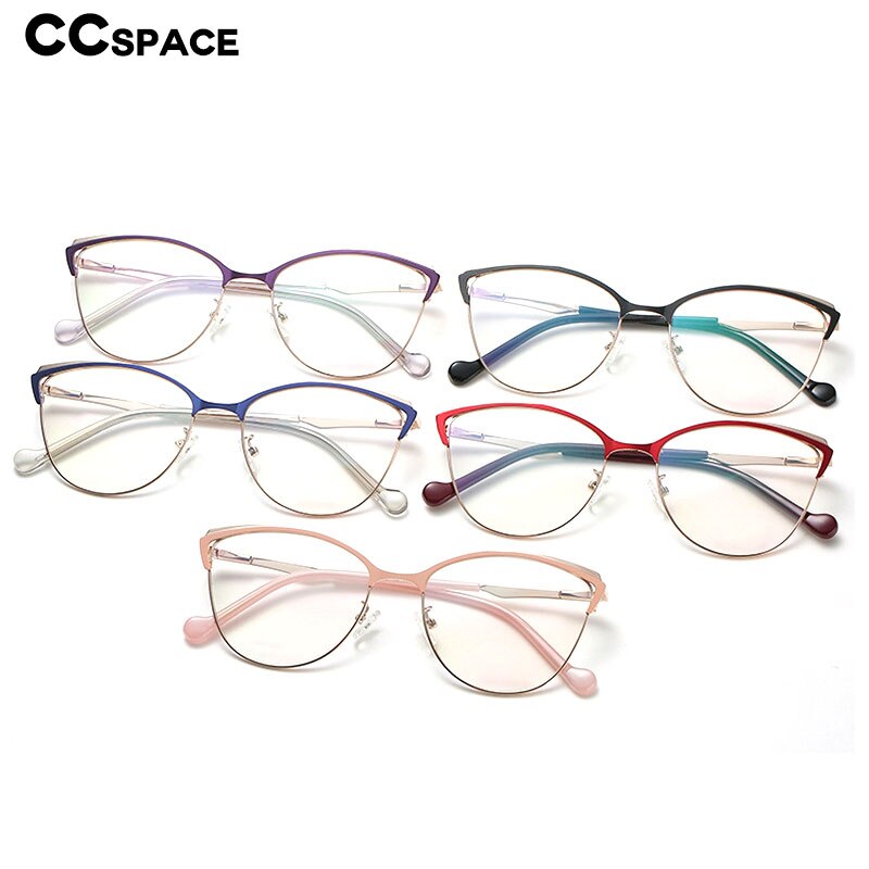 49204 Stainless Steel Eyebrow Glasses Frames Women Optical Computer Glasses
