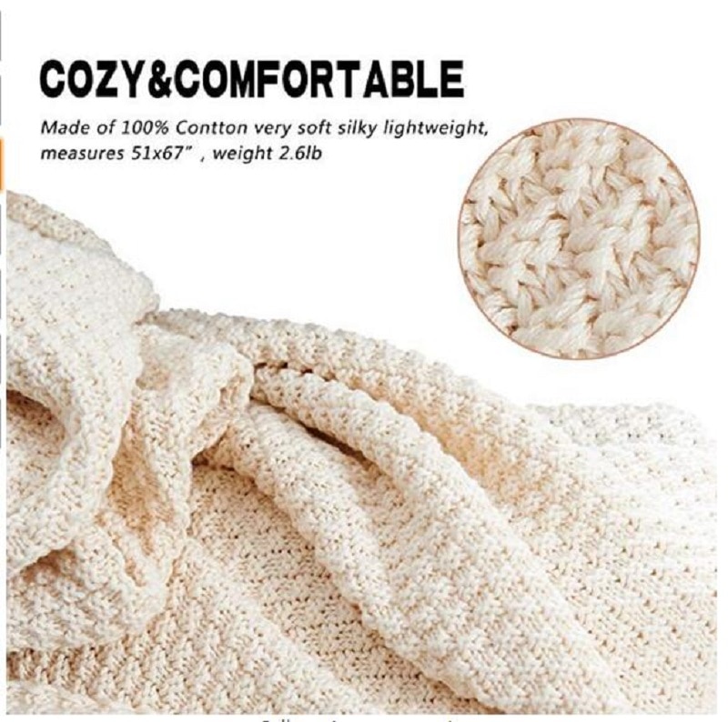 100%  bomuldsstrikkede kast og tæpper til sovesofa flere brugte specielle kvaster tæppe letvægt