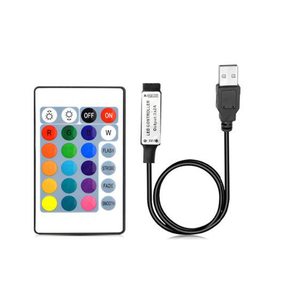 5-24V USB LED Lights Controller IR RF Remote RGB Controller 17-24 Key Music LED Controller nastro luminoso indirizzabile: 24 key IR