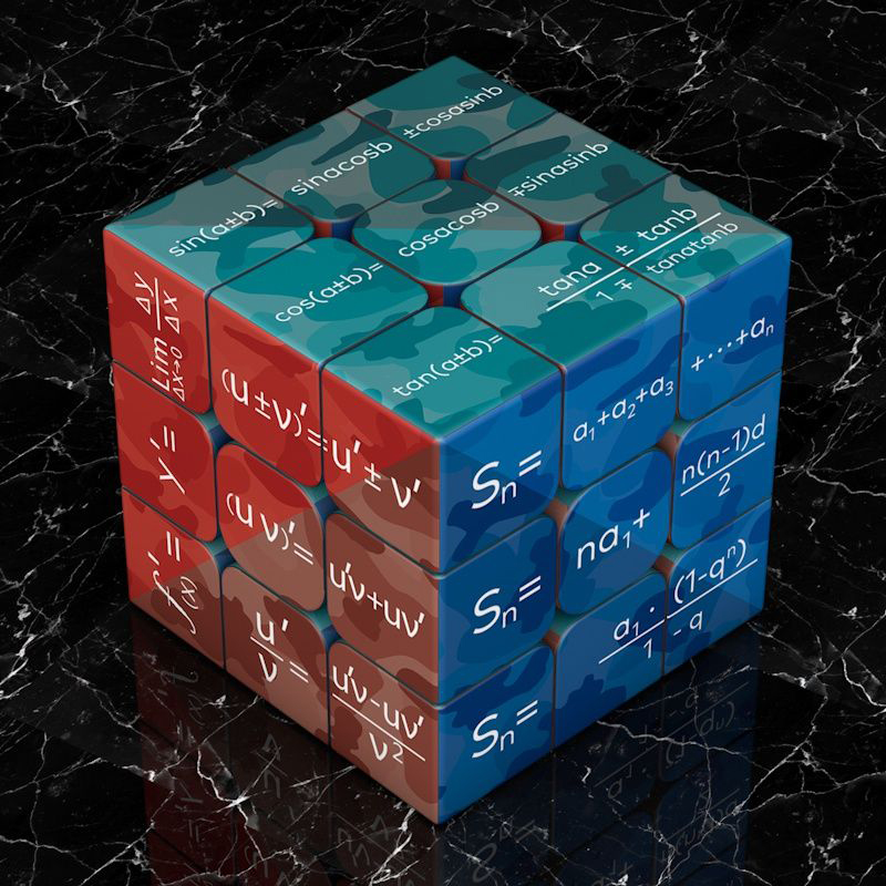 Cube magique 3x3x3, tableau périodique chimique, physique, Puzzle 3x3, pour étudiants, formule mathématique, jouet d'apprentissage éducatif pour enfants: Black