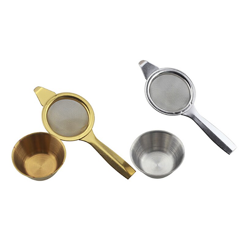 Herbruikbare Thee Filter Mesh Theezeefje Rvs Mesh Thee-ei Zeef + Losse Blad Druppelen Kom