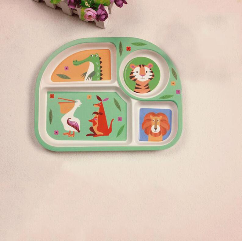 Plato de alimentación de fibra de bambú ecológico para niños, bandeja de dibujos animados para bebé, vajilla, Bol, platos, contenedor de alimentos: 1