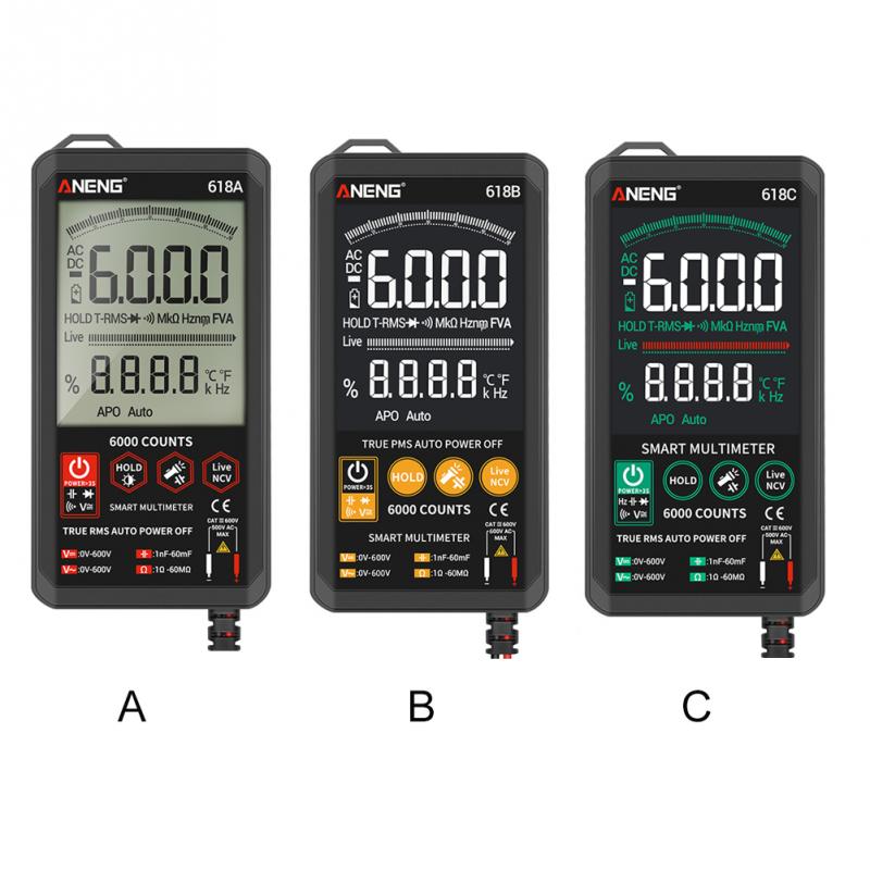 Aneng 618 Digitale Multimeter Dc Ac Voltmeter Ampèremeter Analoge Lcr Meter Condensator Ohm Hz Tester Auto Range Touch Screen Machine