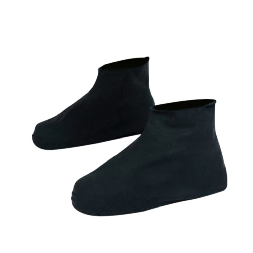 1 paire anti-dérapant réutilisable Latex chaussures couvre imperméable botte de pluie couvre-chaussures-B5: Black / S