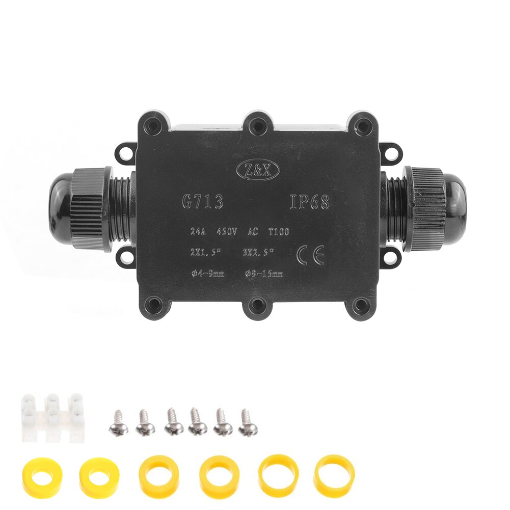 Junction Box IP68 Waterproof UV Sunproof Outdoor Multiple ways Plastic Electrical Junction Box Case Cable Wire Connector Protect: 2 Way