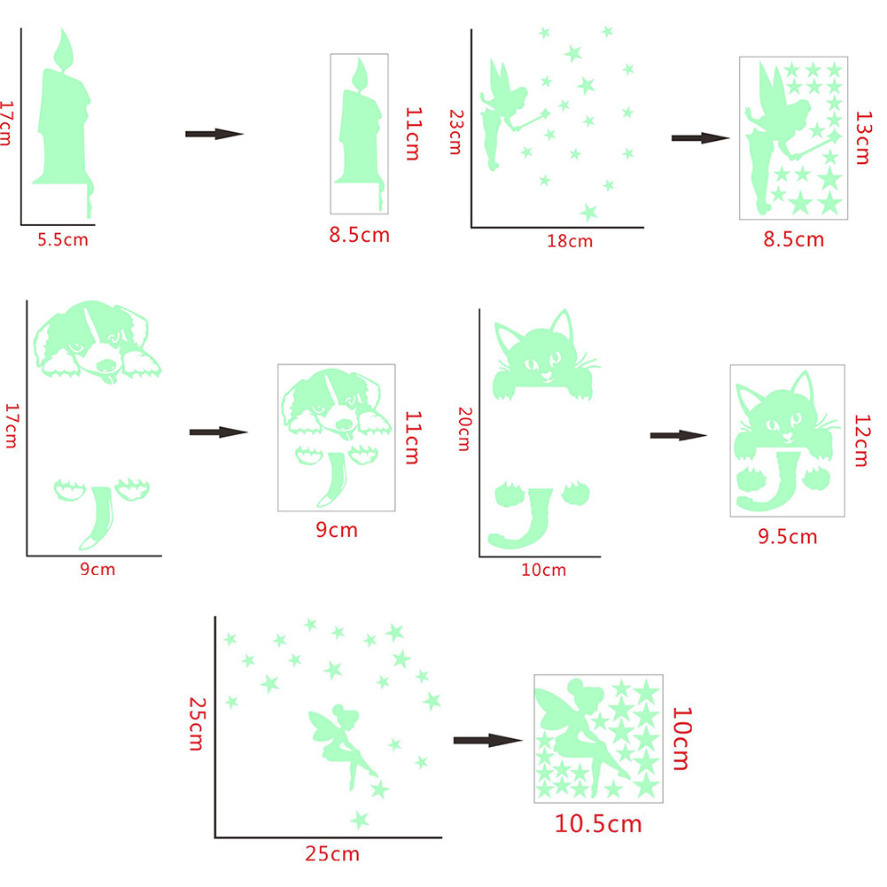 Lichtgevende Stickers, Schakelaar Muurstickers Fluorescentie Stickers Glow In The Dark, Woonkamer Slaapkamer Verwijderbare Muurstickers Muurschilderingen