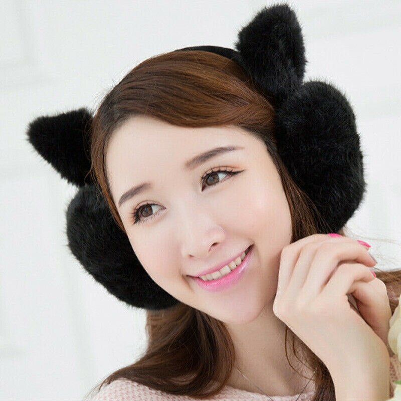Solid Earlap Faux Fur Winter Warmer Big Earmuffs Thicken Plush Fluffy Ear Muffs