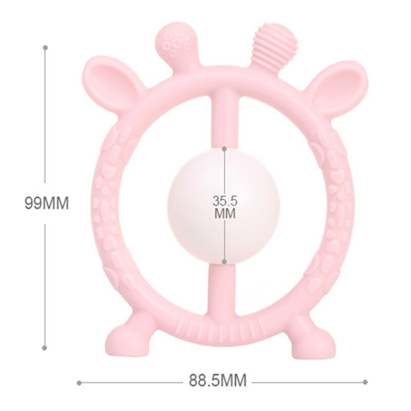 Sonajero mordedor de silicona para bebés de 0 a 12 meses, vara para Molar, diente sólido, agarre de mano, sonajero
