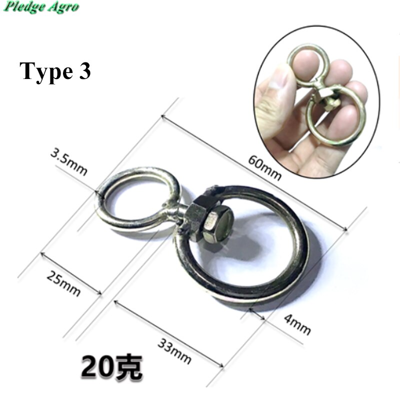 Équipement d'élevage végétal Instrument Traction boucle pivotant taureau nez anneau Piercing pince attachant grand bétail: Type 3