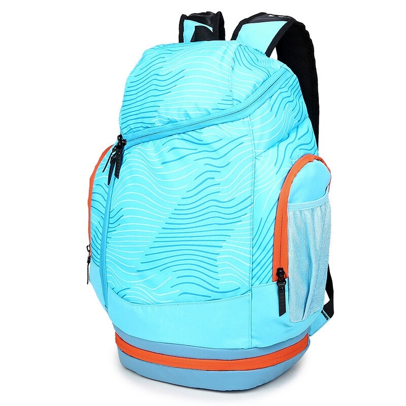 Large Sports Basketball Bag Outdoor Basketball Backpack Men Bag Fitness Travel Training Gym Climbing Mountain Backpack: Blue