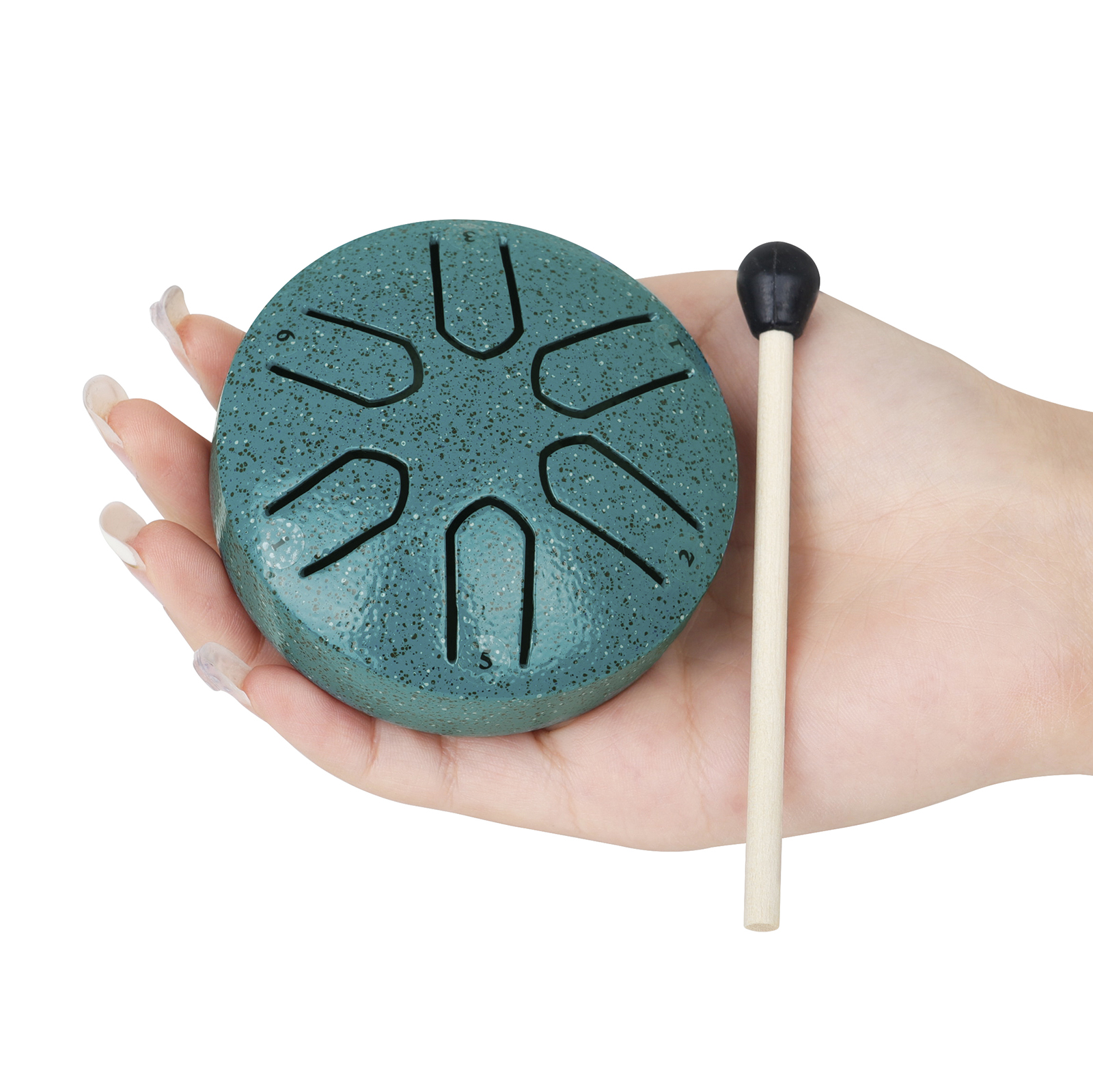 Mini tambor de lengüeta de acero de 3 pulgadas y 6 tonos, tambores de mano con baquetas, instrumentos musicales de percusión, accesorios de tambor de