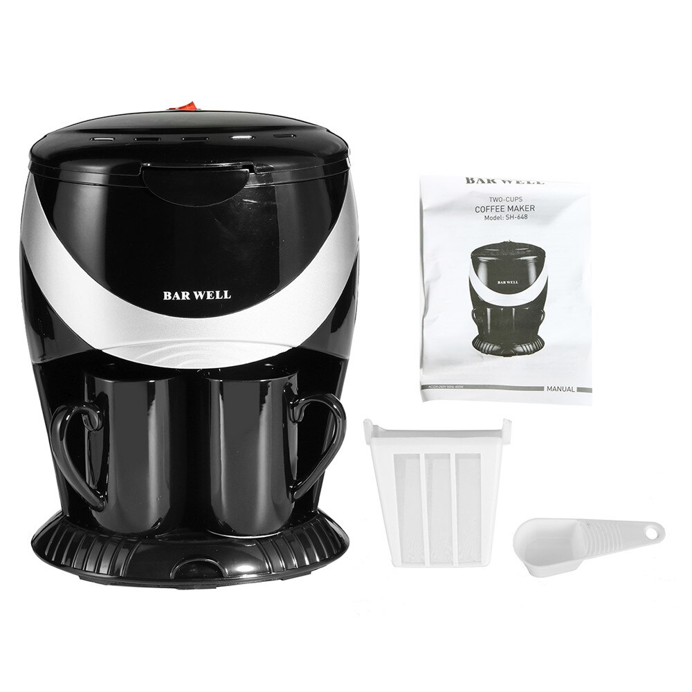 450w casa elétrica gotejamento máquina de café auto dupla xícara máquina de café dupla-uso americano máquina de chá de café 110v/220v: C Dual cups  220V