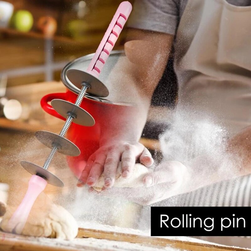Adjustable Blade Roller Pin Croissant Cutter Multi-function Bread Slicer Set Stainless Steel Croissant Bread Dough Cutter Roler