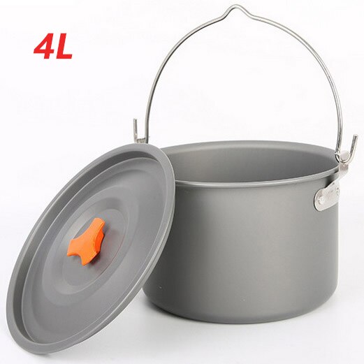 Lichter Up Outdoor Servies Grote Capaciteit Aluminium Camping Picknick Opknoping Kookgerei Servies Pot Koken Voor Kampvuur Pot: 01