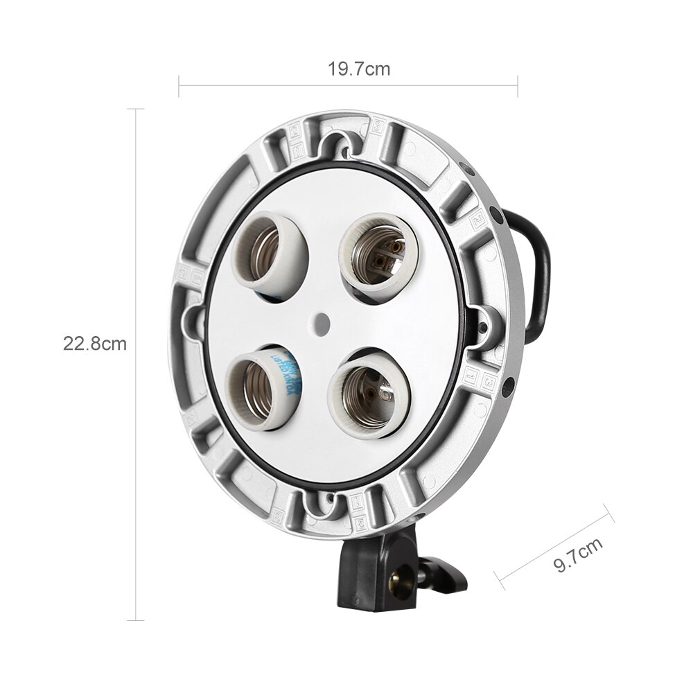 Godox Photo Studio TL-4 4in1 E27 Socket Tricolor Bulb Light Lamp Head Multi-Holder for Camera Photography Lighting