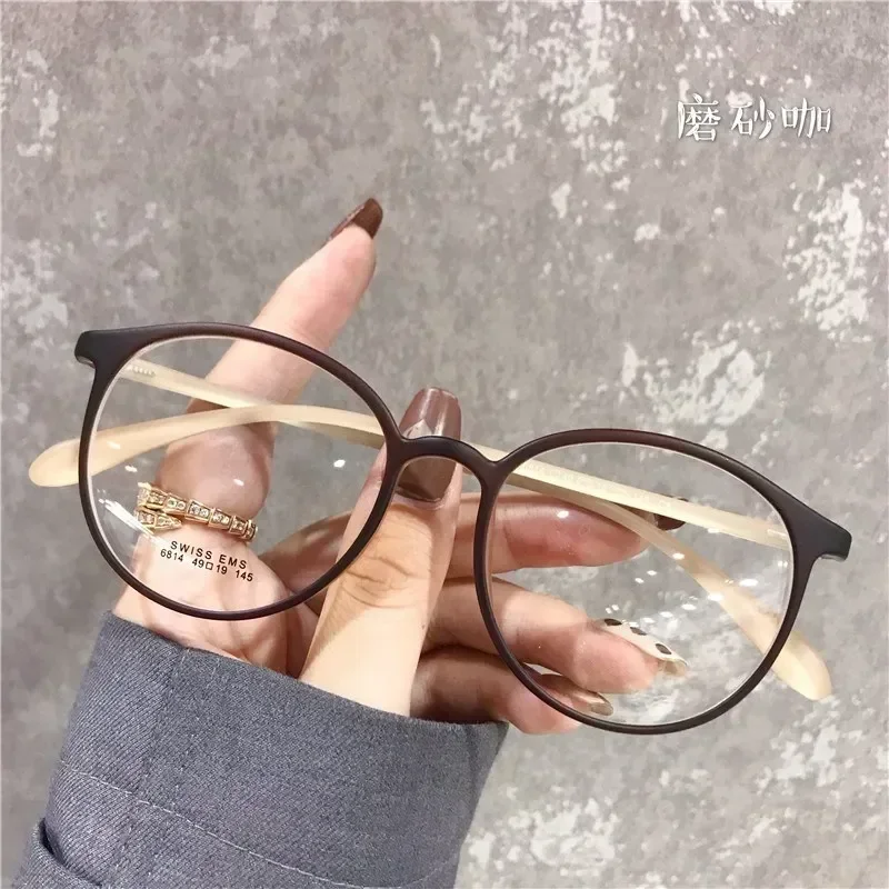 Gafas Retro con montura ovalada pequeña para miopía, anteojos con montura de gafas con grado redondo para mujer, gafas para miopía 0-1,0 1,5 2,0 a-2,5: Café / + 50