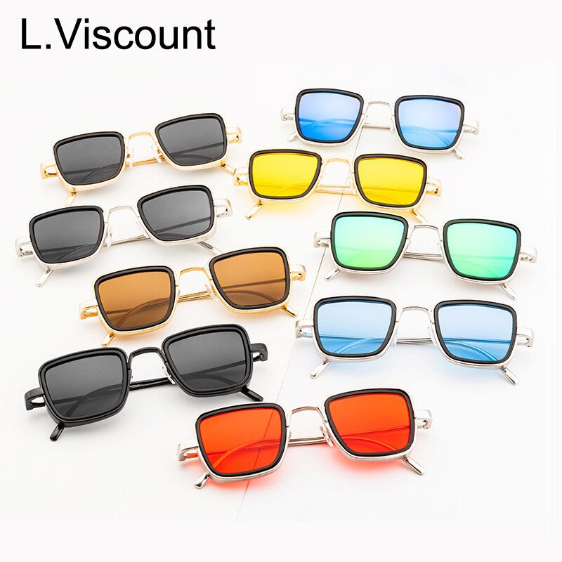 Lunettes de soleil polarisées carrées en métal pour hommes et femmes, monture classique, pour la conduite,  uv400 paires