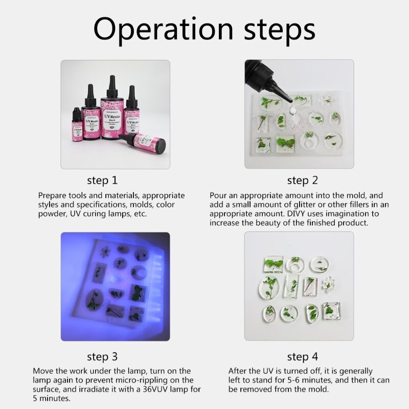 Resina UV de tipo duro, pegamento transparente de cristal, accesorios de curado, molde de cristal, fabricación de jabón, , 15g, 25g, 60g, 100g, 200g