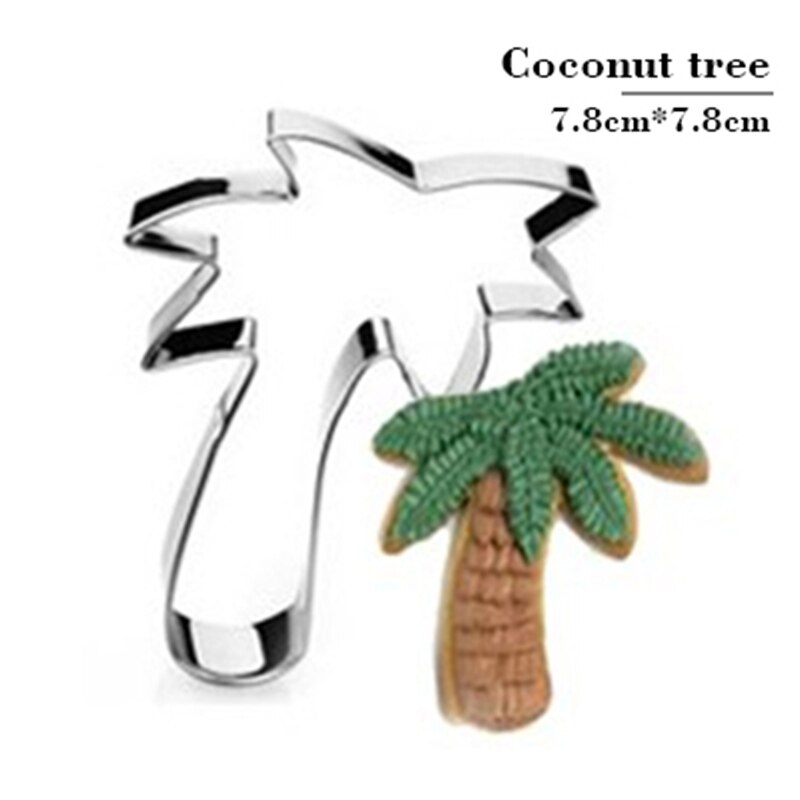 ANGRLY Kokosnoot bomen Cakevorm Rvs Fondant Cookie Cutters Cake Decorating Gereedschap Keuken Accessoires