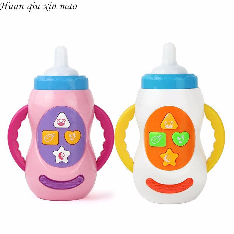 Huan qiu xin mao Baby speelgoed met geluid en licht/melk fles leren speelgoed/kind musical zuigfles/Educatief speelgoed