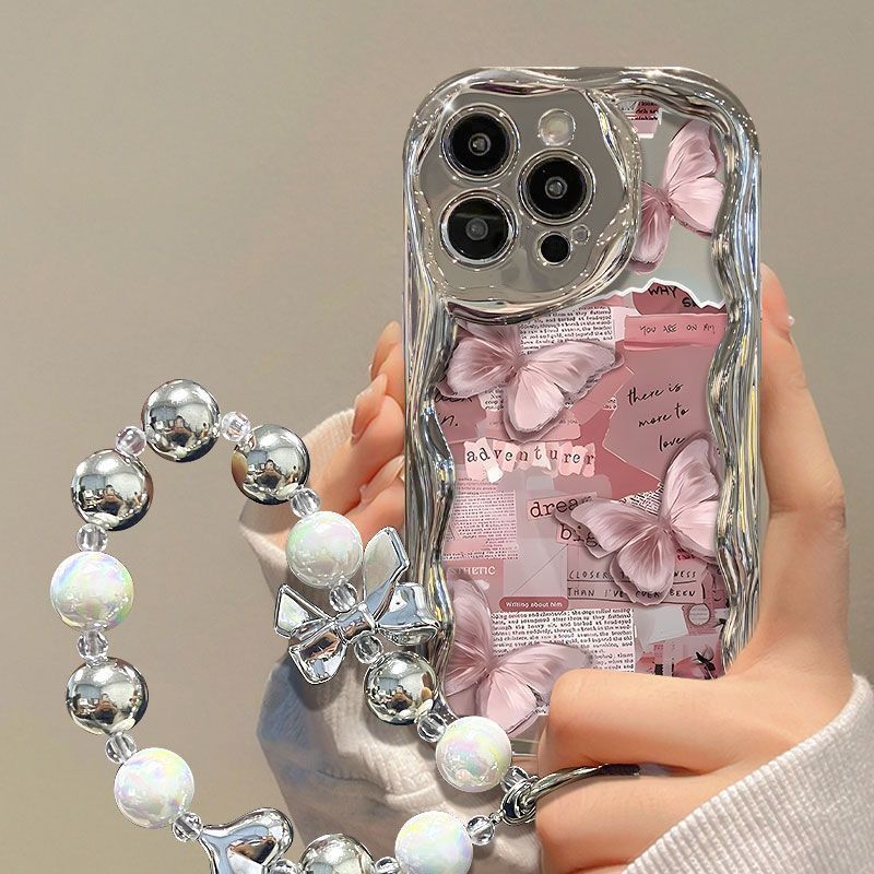 Funda de teléfono China-Chic mariposa para iPhone 14 Pro Max 15 11 12 13 XR 8 7 Plus X XS SE 2022 funda de silicona suave