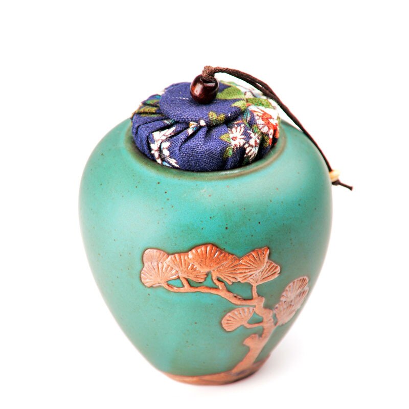 Manuelle Retro Groben Keramik Tee Relief Cypress Keramik Versiegelt S Cha Cang Chu Cha Guan Keramik Glas Tee Lagerung Tee container