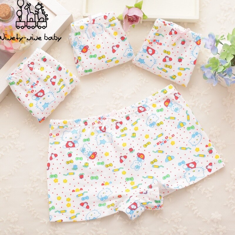 Girl Cotton Panties Children Comfortable &amp; Breathable Underwear Kids Cute Cartoon Printing Underpanties Baby Clothing 12pcs/pack
