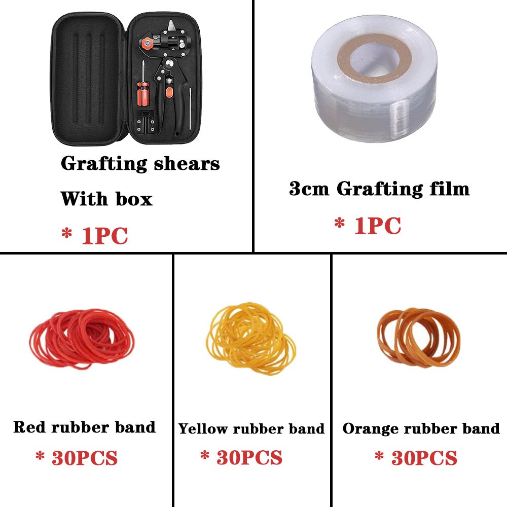 Garden Tools Grafting Pruner Garden Secateurs Sharp Chopper Vaccination Cutting Tree Plant Shears and Graft Film Tape Kits: Grafting kit H