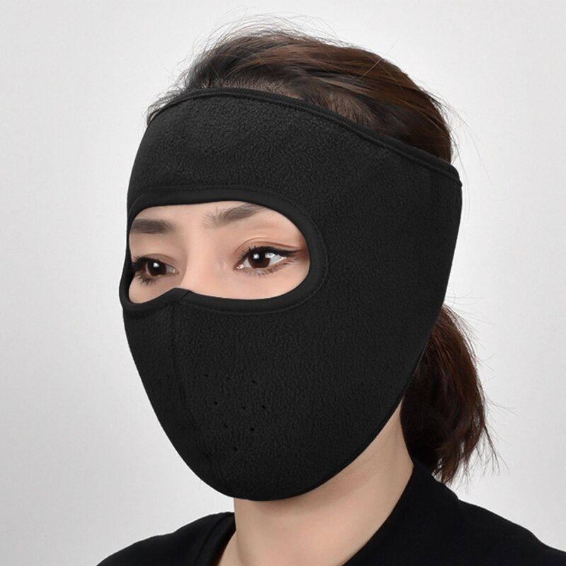 Mascarilla facial para deportes de invierno, máscara lavable para el cuello, antipolvo, a prueba de viento, con ganchos para las orejas, para ciclismo, al aire libre, clima frío,: 9FF501750-BK