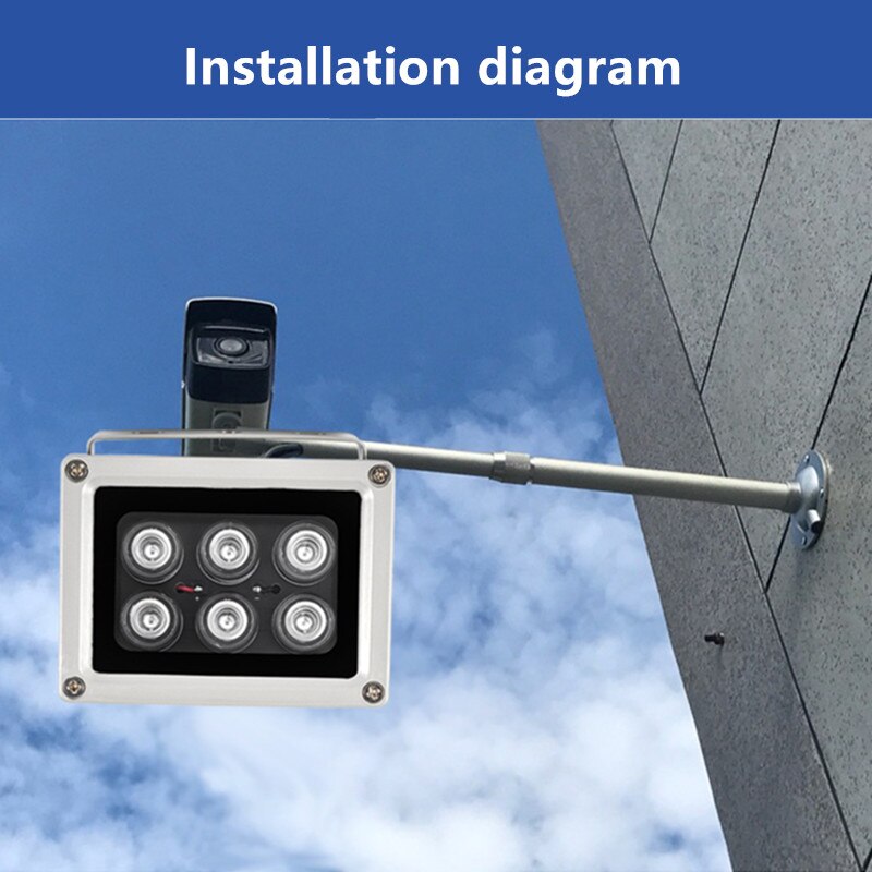 Ip65 vandtætte array ir illuminator infrarød lampe 6ir leds lys illuminator infrarød lampe nattesyn til cctv ip kamera