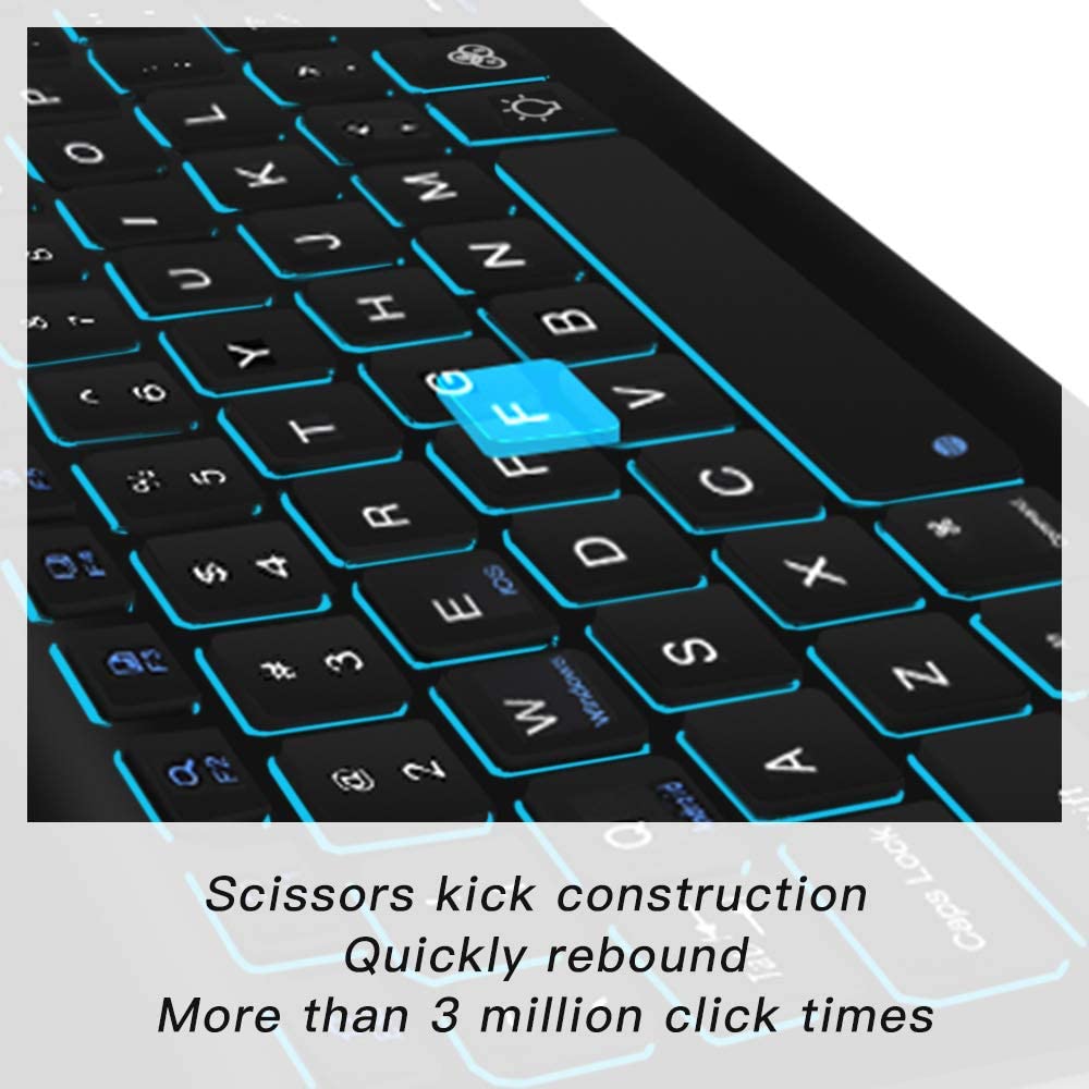 RGB Bluetooth Keyboard Wireless Backlit Keyboard Bluetooth Rechargeable Backlight Keypads for iOS Android Windows Tablet Phone