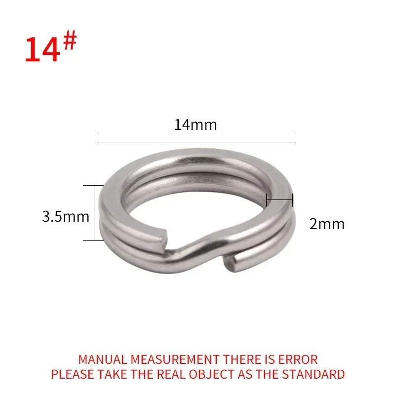 50pcs Split Ring Keyrings Strong Fishing Connectors Snap Rings Stainless Steel Key Chain Links Hooks: Transparent