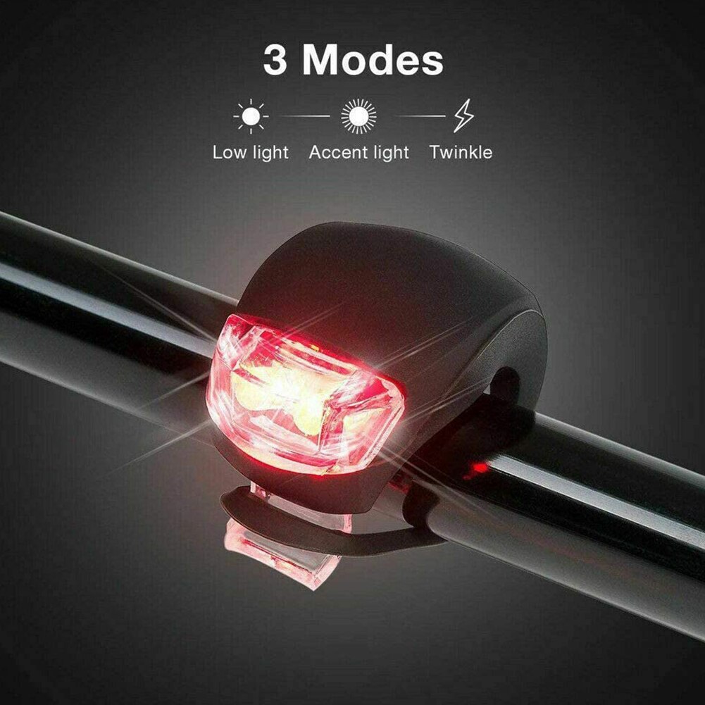 Front Rear Lights LED Silicone Bicycle Front Rear Light Set 3 Modes ... – Vicedeal