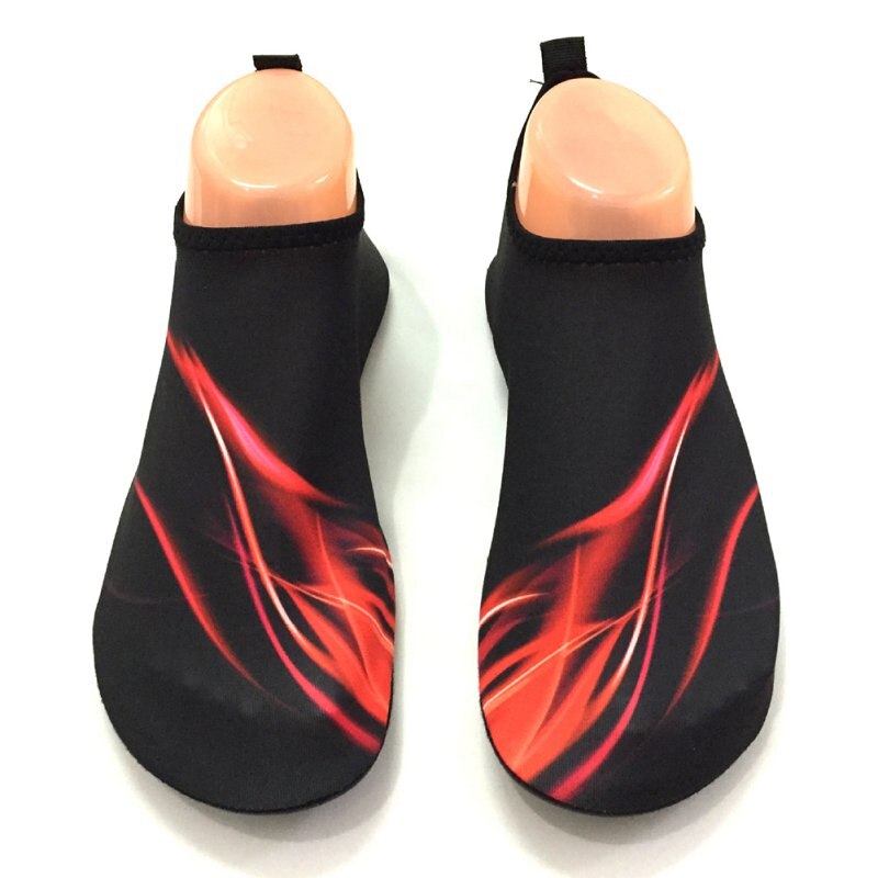 Buty do wody drukowane składane elastyczny elastyczny pokrowiec na obuwie Outdoor Beach pływanie odzież sportowa: Czerwony / L