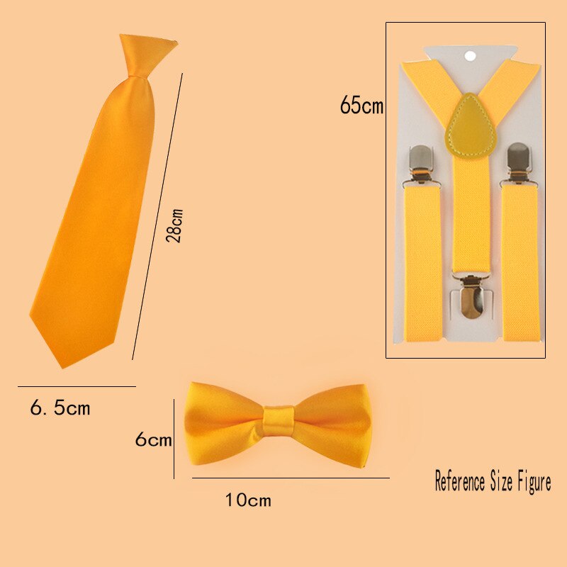 Kids Elastic Suspenders Bow Tie set Matching Tuxedo Suit Unisex Boy Girl Bowtie Wedding Costume Adjustable Y-Back Brace Belt